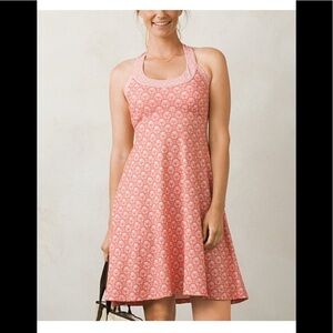 Prana fit and flare racerback Cali dress summer pink botanica athleisure